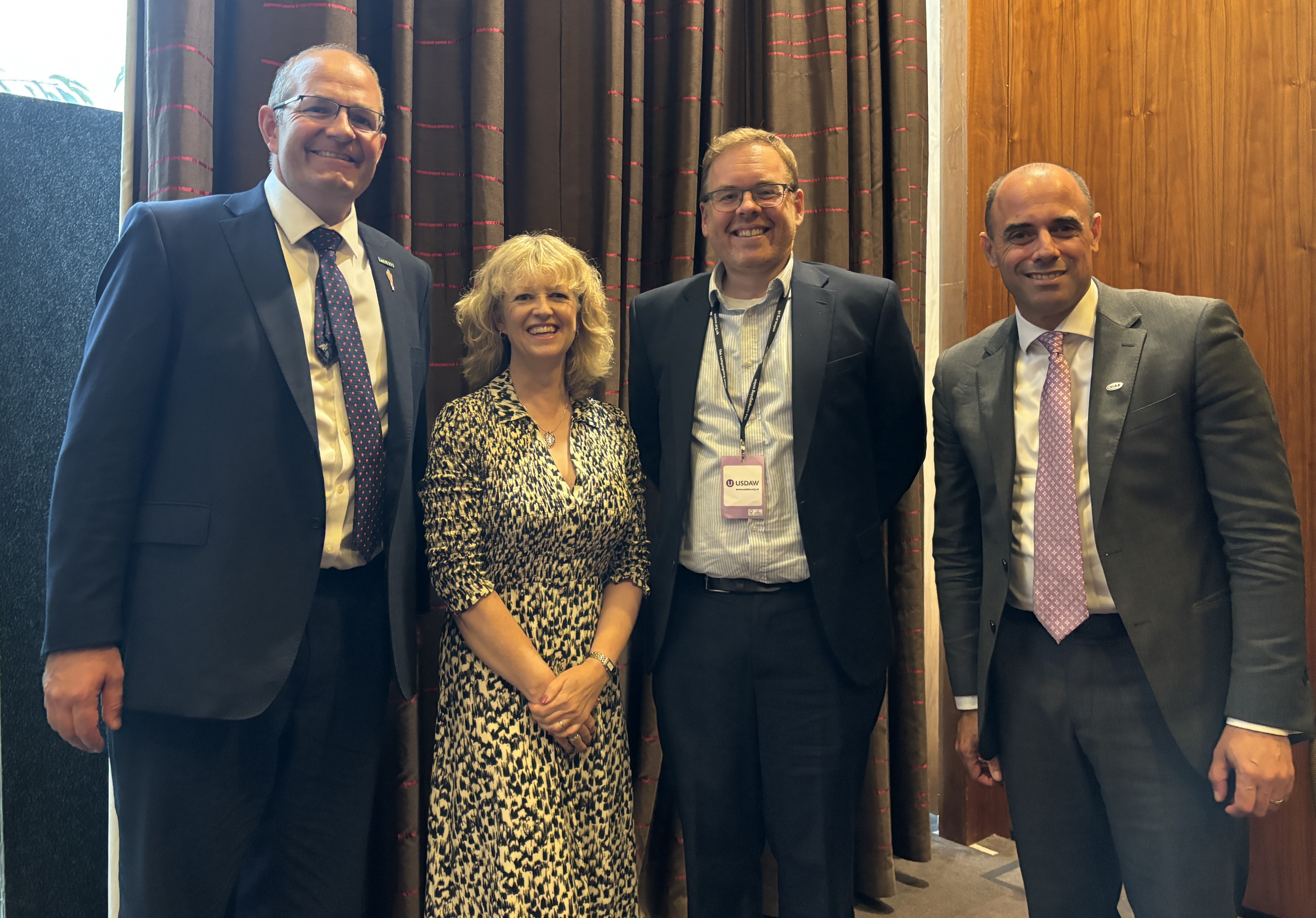 Niab CEO Mario Caccamo, NFU President Tom Bradshaw, AgriTechE Director Belinda Clarke OBE and Dr Richard Harrison, Managing Director of the Plant Sciences Group at Wageningen University