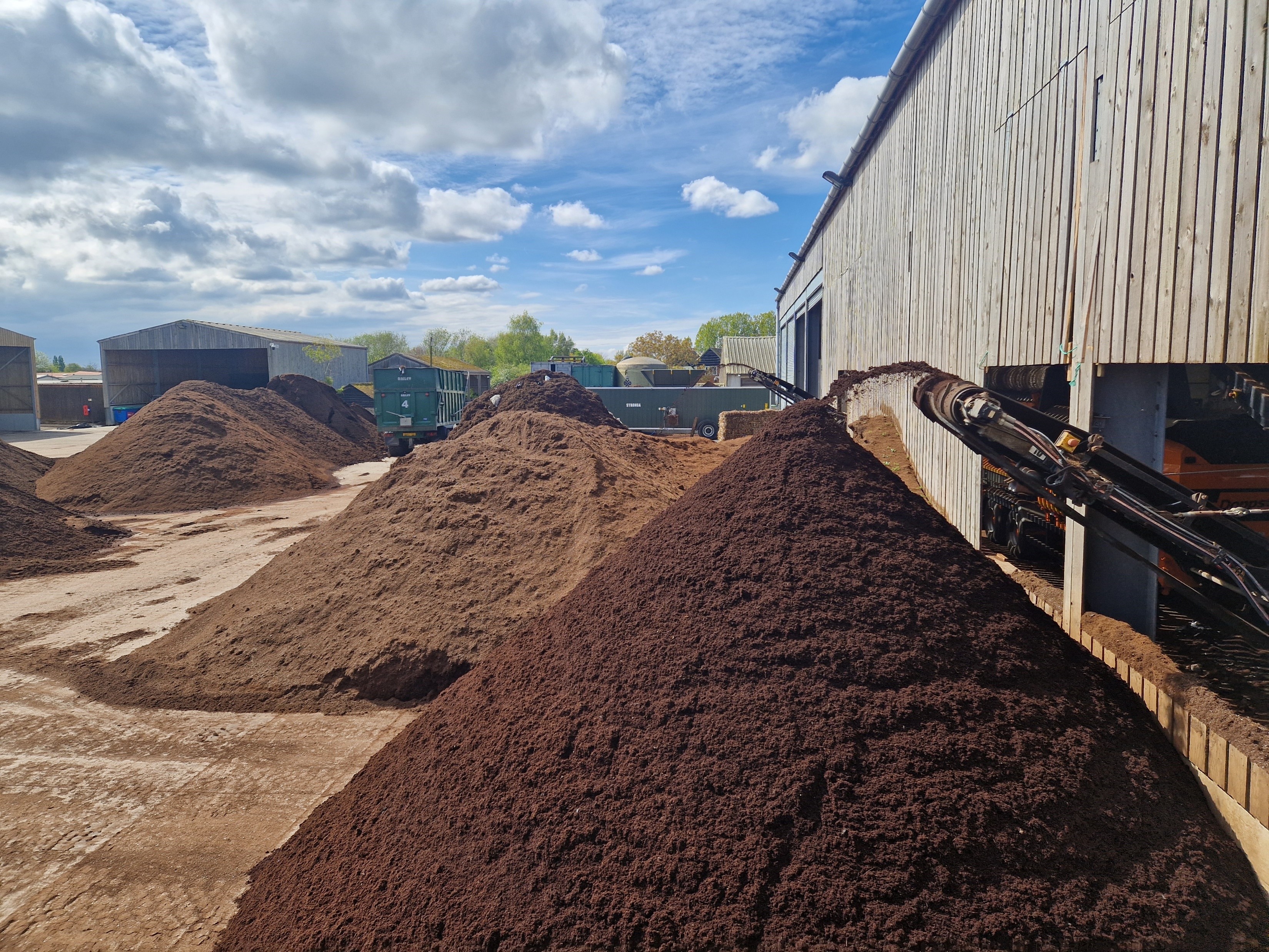 The removal of plastic and plant debris leaves clean coir